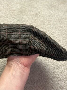 Plaid Driver Cap Hat XL Brown Green Flat Ivy Newsboy Style